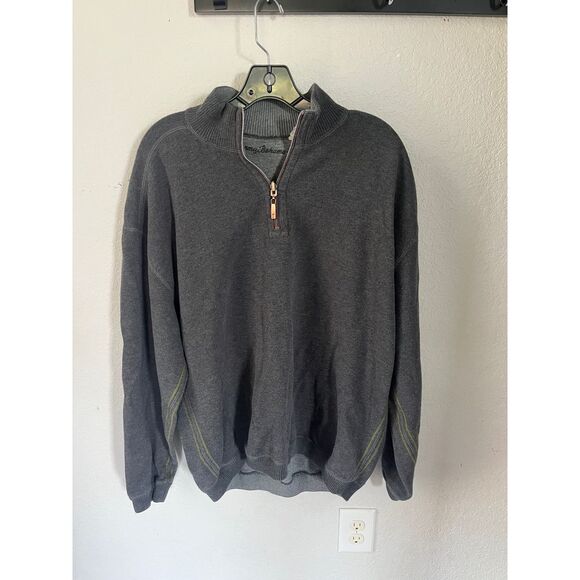 Tommy‎ bahama men's L half zip grey pullover - Picture 1 of 5